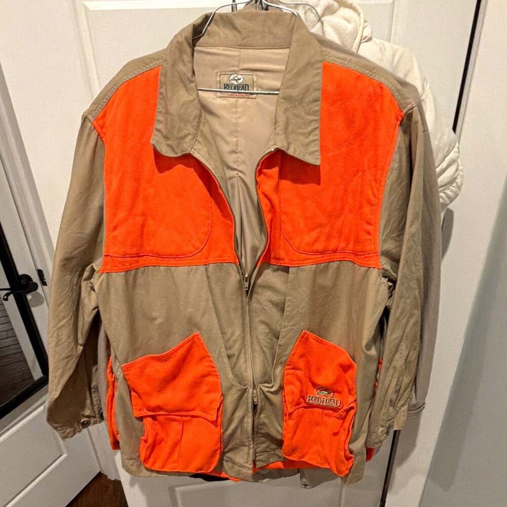 RedHead Men’s Hunting Jacket Large Beige/Orange Full Zip Pockets